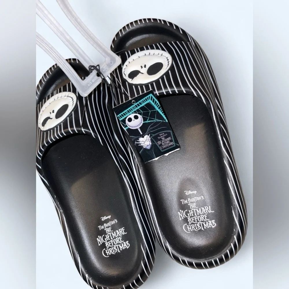 🎃 Disney Nightmare Before Christmas Men’s Slides Jack Skellington NWT Size 11